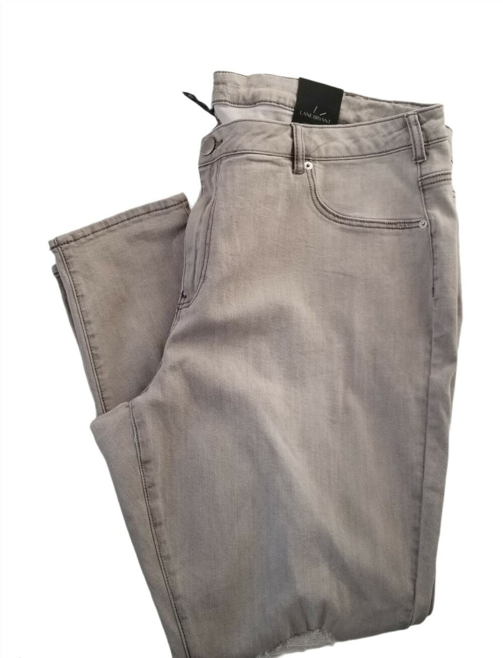 Lane Bryant Super Stretch Skinny Jeans Size 26 Distressed Gray Wash.